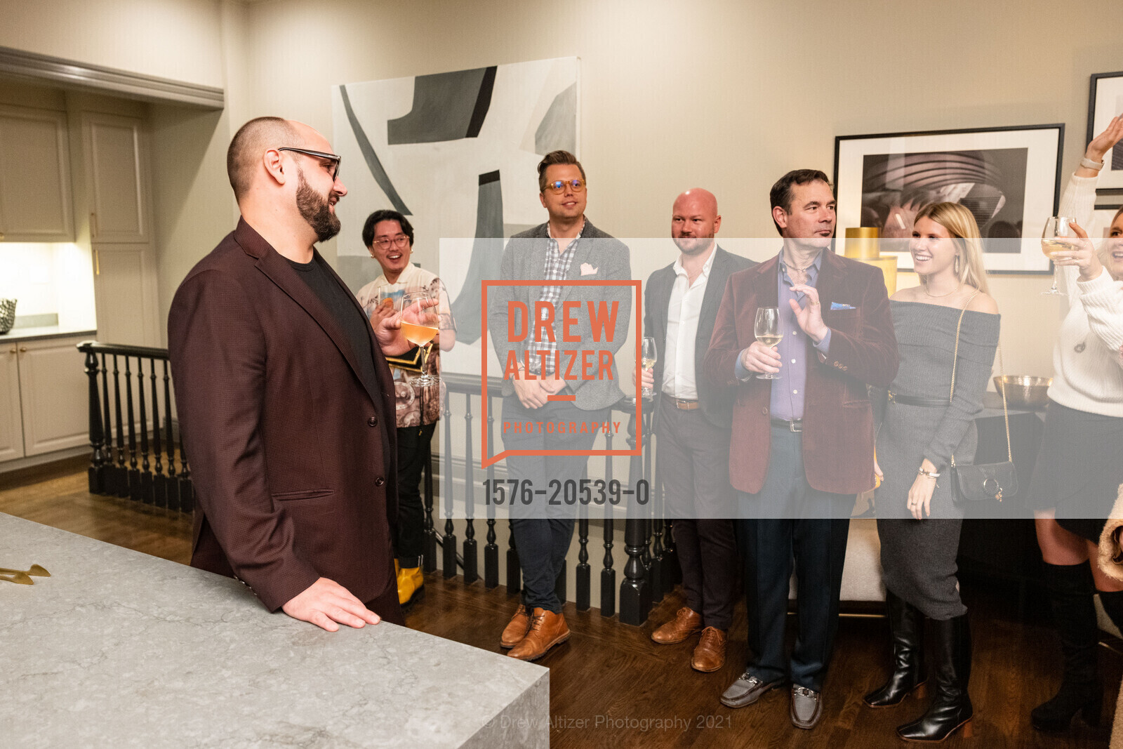 Geoffrey Coy, James Pham, Chad Standish, Nathanial Owen, Caitlin Burnham, Coy and Company Home Brand Launch, Coy and Company Home. 2580 Greenwich St, December 3rd, 2021, Photo #1576-20539-0 Geoffrey Coy, James Pham, Chad Standish, Nathanial Owen, Caitlin Burnham, Photo #1576-20539-0