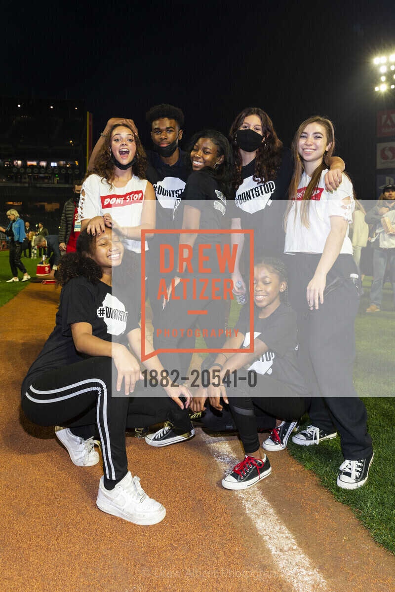 Zoe Harris, Ava Luna Floisand, Ali Davis, Kahnai Williams, Karon O'Neill, Zoe Rezaini, Gillian Davis, Holiday Heroes, 24 Willie Mays Plaza. 24 Willie Mays Plaza, December 7th, 2021, Photo #1882-20541-0 Zoe Harris, Ava Luna Floisand, Ali Davis, Kahnai Williams, Karon O'Neill, Zoe Rezaini, Gillian Davis, Photo #1882-20541-0