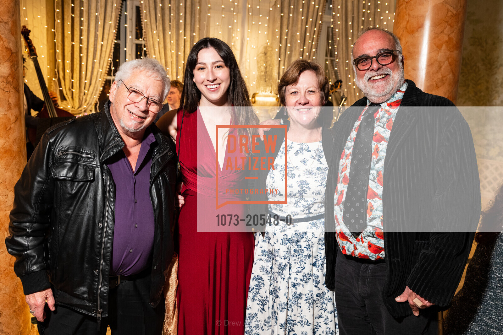 Jeff Kaliss, Natalie Kaliss, Louise Whitlock, Emil Miland, Gordon Getty's 88th Birthday Party, Private Residence, December 11th, 2021, Photo #1073-20548-0 Jeff Kaliss, Natalie Kaliss, Louise Whitlock, Emil Miland, Photo #1073-20548-0