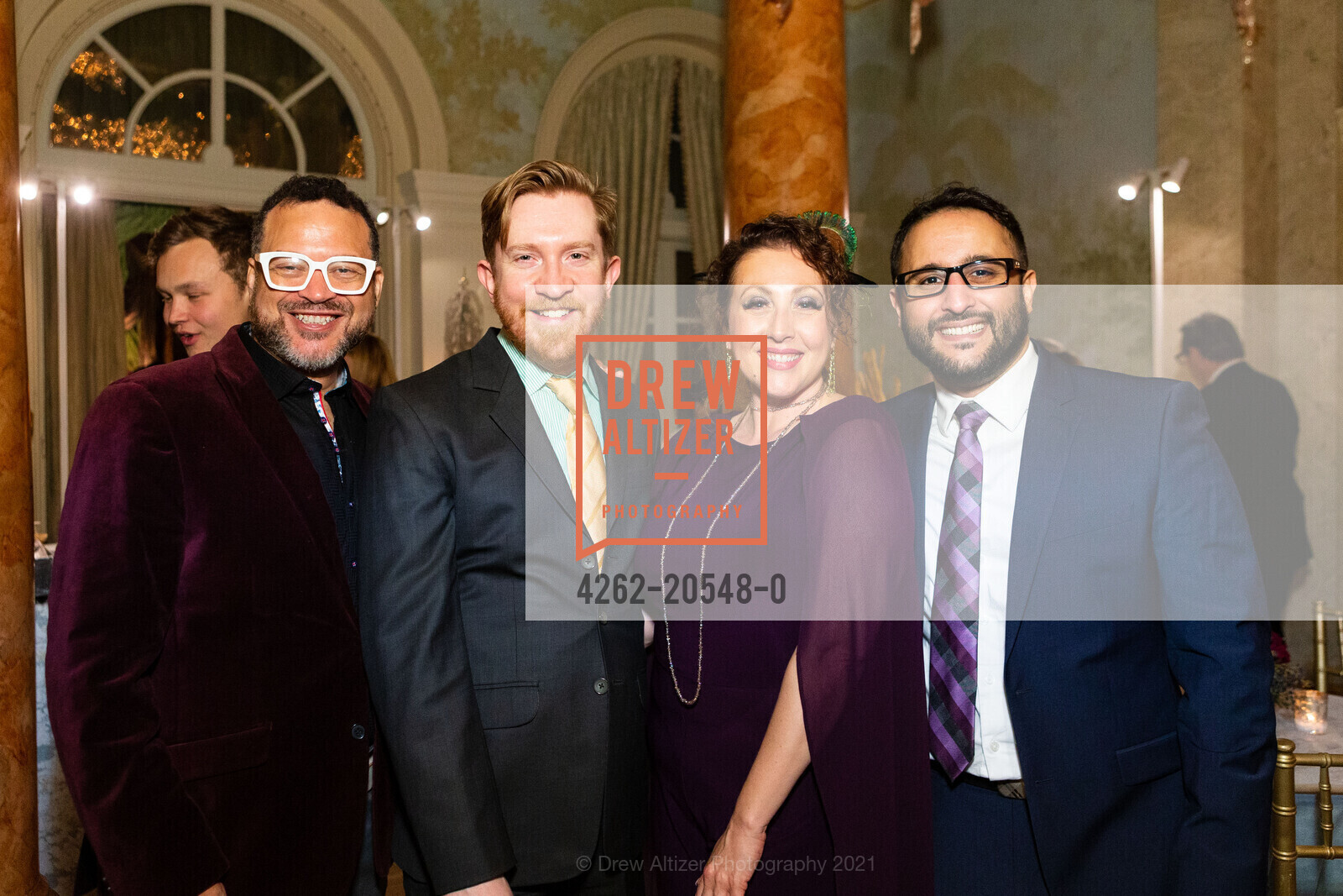 Nathan Granner, Kevin Korth, Jamie Chamberlin Granner, Guy Danus, Gordon Getty's 88th Birthday Party, Private Residence, December 11th, 2021, Photo #4262-20548-0 Nathan Granner, Kevin Korth, Jamie Chamberlin Granner, Guy Danus, Photo #4262-20548-0