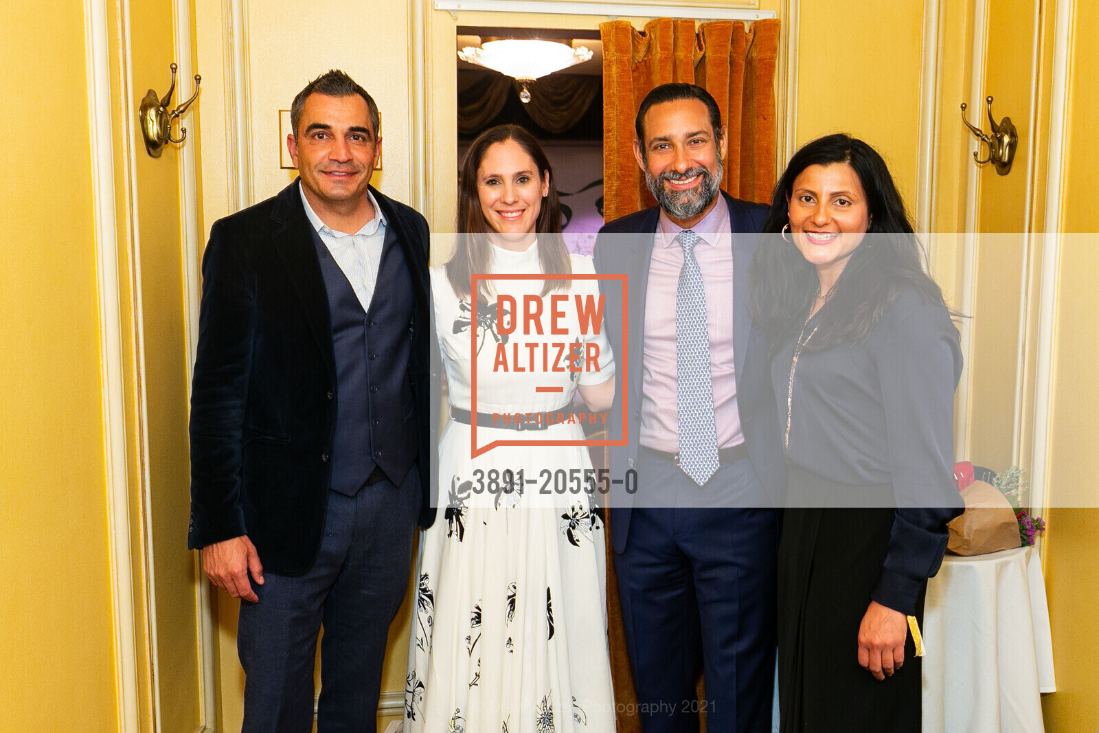Ruben Kalra, Kristin Chandna, Rishi Chandna, Supriya Batra, Nutcracker Benefit Luncheon: Land of Dreams, Zellerbach Rehearsal Hall. 300 Franklin St, December 12th, 2021, Photo #3891-20555-0 Ruben Kalra, Kristin Chandna, Rishi Chandna, Supriya Batra, Photo #3891-20555-0
