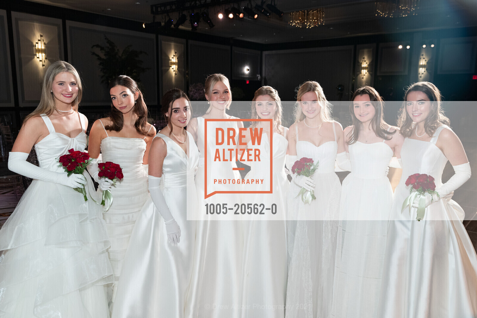 Eliza Lane Spaht, Chandler Alexandria Moseley, Adele Furth Bonomi, Phoebe Sara Froeb, Olivia Grace Callander, Paige Raymond Pedrero, Ella Madden Sheehan, Mary Elizabeth Griffin, San Francisco Debutante Ball 2021, St. Francis Hotel, December 19th, 2021, Photo #1005-20562-0 Eliza Lane Spaht, Chandler Alexandria Moseley, Adele Furth Bonomi, Phoebe Sara Froeb, Olivia Grace Callander, Paige Raymond Pedrero, Ella Madden Sheehan, Mary Elizabeth Griffin, Photo #1005-20562-0