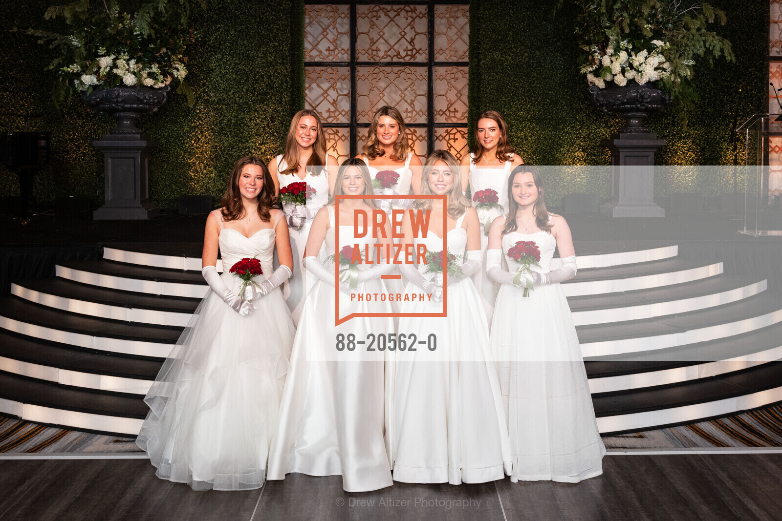 Olivia Shiells Jones, Lily Emery Smyth, Lauren Adele Lawson, Ella Madden Sheehan, Elizabeth Norris Gruber, Caroline O'Keefe Potvin, Mary Elizabeth Griffin, San Francisco Debutante Ball 2021, St. Francis Hotel, Photo #88-20562-0 Olivia Shiells Jones, Lily Emery Smyth, Lauren Adele Lawson, Ella Madden Sheehan, Elizabeth Norris Gruber, Caroline O'Keefe Potvin, Mary Elizabeth Griffin, Photo #88-20562-0