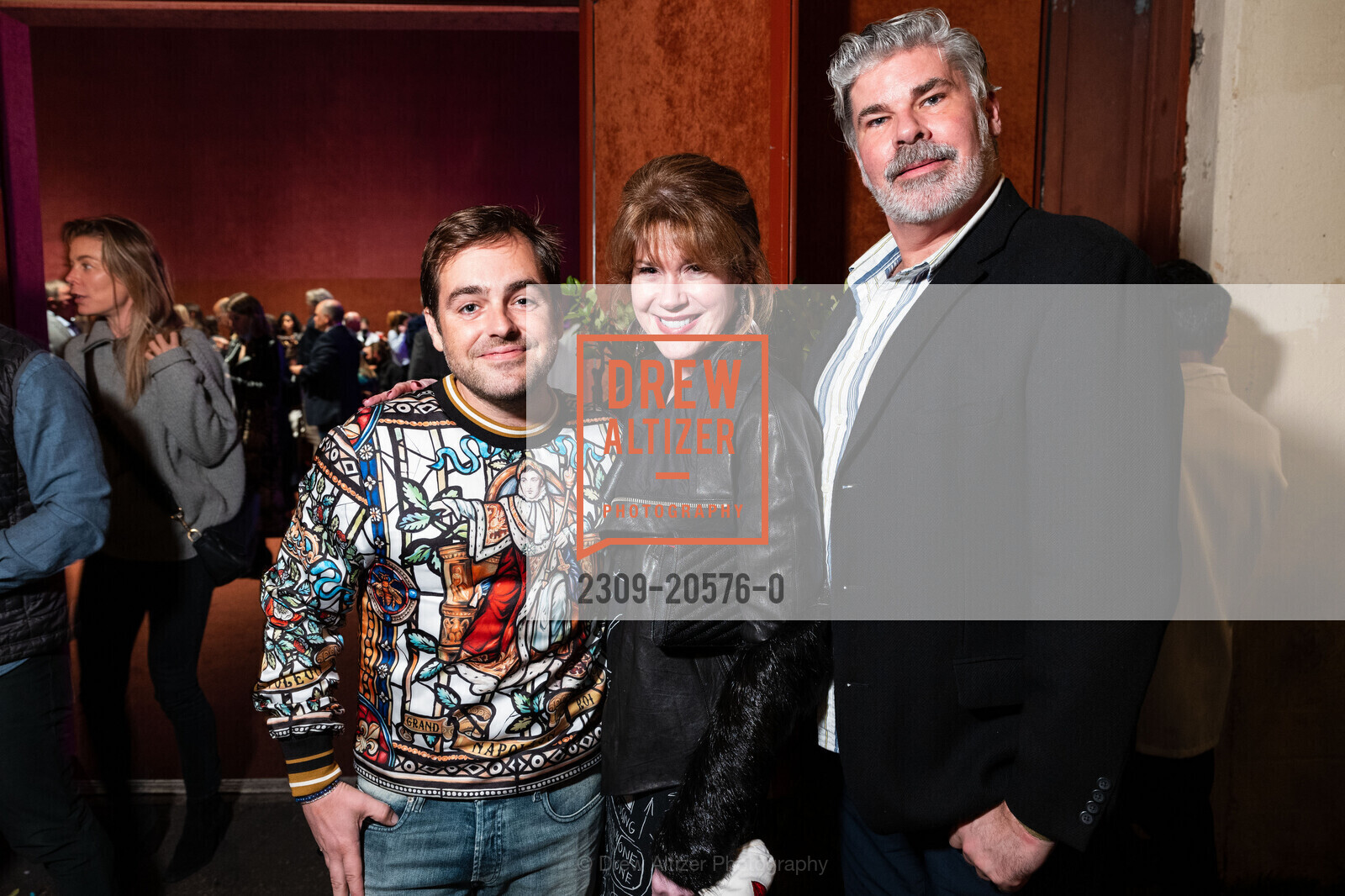Christopher Goff, Elaine Mellis, Matthew MacCaul Turner, FOG Design + Art Preview Gala, Fort Mason Center Festival Pavilion. Marina Blvd, Photo #2309-20576-0 Christopher Goff, Elaine Mellis, Matthew MacCaul Turner, Photo #2309-20576-0