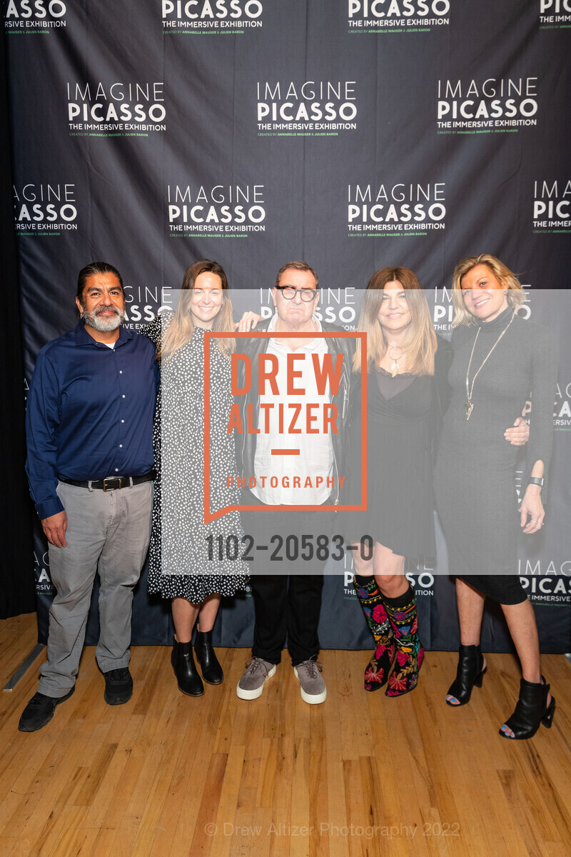 Raul Rangel, Jill DiBartolomeo, Len Gill, Mindy Levine, Danielle Madeira, Imagine Picasso Press Preview, Skylight at The Armory. 1800 Mission St, February 8th, 2022, Photo #1102-20583-0 Raul Rangel, Jill DiBartolomeo, Len Gill, Mindy Levine, Danielle Madeira, Photo #1102-20583-0