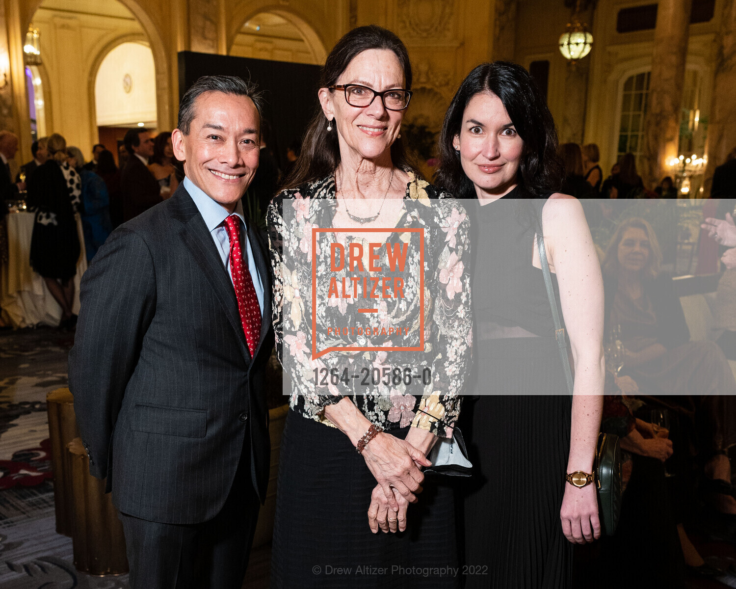 Alan Villareal, Anita Paciotti, Juliette LeBlanc, SF Ballet Hosts Yuan Yuan Tan’s 25th Anniversary Dinner, Palace Hotel. 2 Montgomery St, February 13th, 2022, Photo #1264-20586-0 Alan Villareal, Anita Paciotti, Juliette LeBlanc, Photo #1264-20586-0