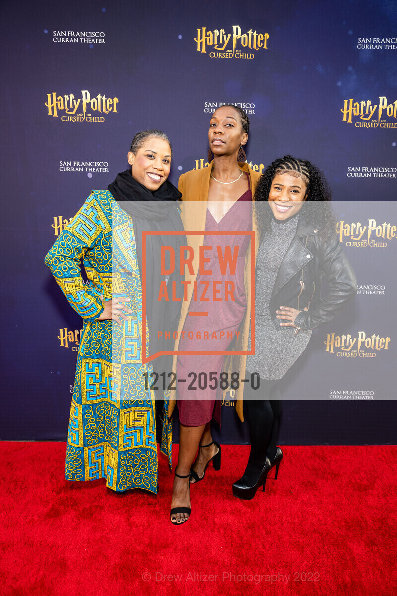 Eleasha Gamble, Ebony Blake, Melanie Brezill, Harry Potter and the Cursed Child Opening Night SF, Curran Theater. 445 Geary St, February 24th, 2022, Photo #1212-20588-0 Eleasha Gamble, Ebony Blake, Melanie Brezill, Photo #1212-20588-0