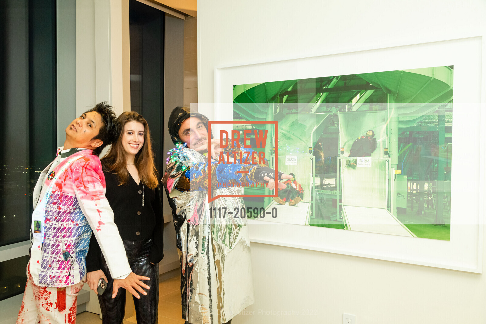 Jeremy Fortes, Abigail Morton, Daniel Chilowitz, Gallery 181 hosts Sprüeth Magers Opening, Gallery 181. 181 Fremont St, February 25th, 2022, Photo #1117-20590-0 Jeremy Fortes, Abigail Morton, Daniel Chilowitz, Photo #1117-20590-0
