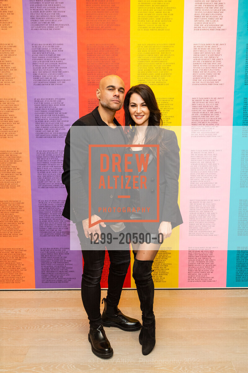 Moustafa ElBialy, Miriam Franco, Gallery 181 hosts Sprüeth Magers Opening, Gallery 181. 181 Fremont St, February 25th, 2022, Photo #1299-20590-0 Moustafa ElBialy, Miriam Franco, Photo #1299-20590-0