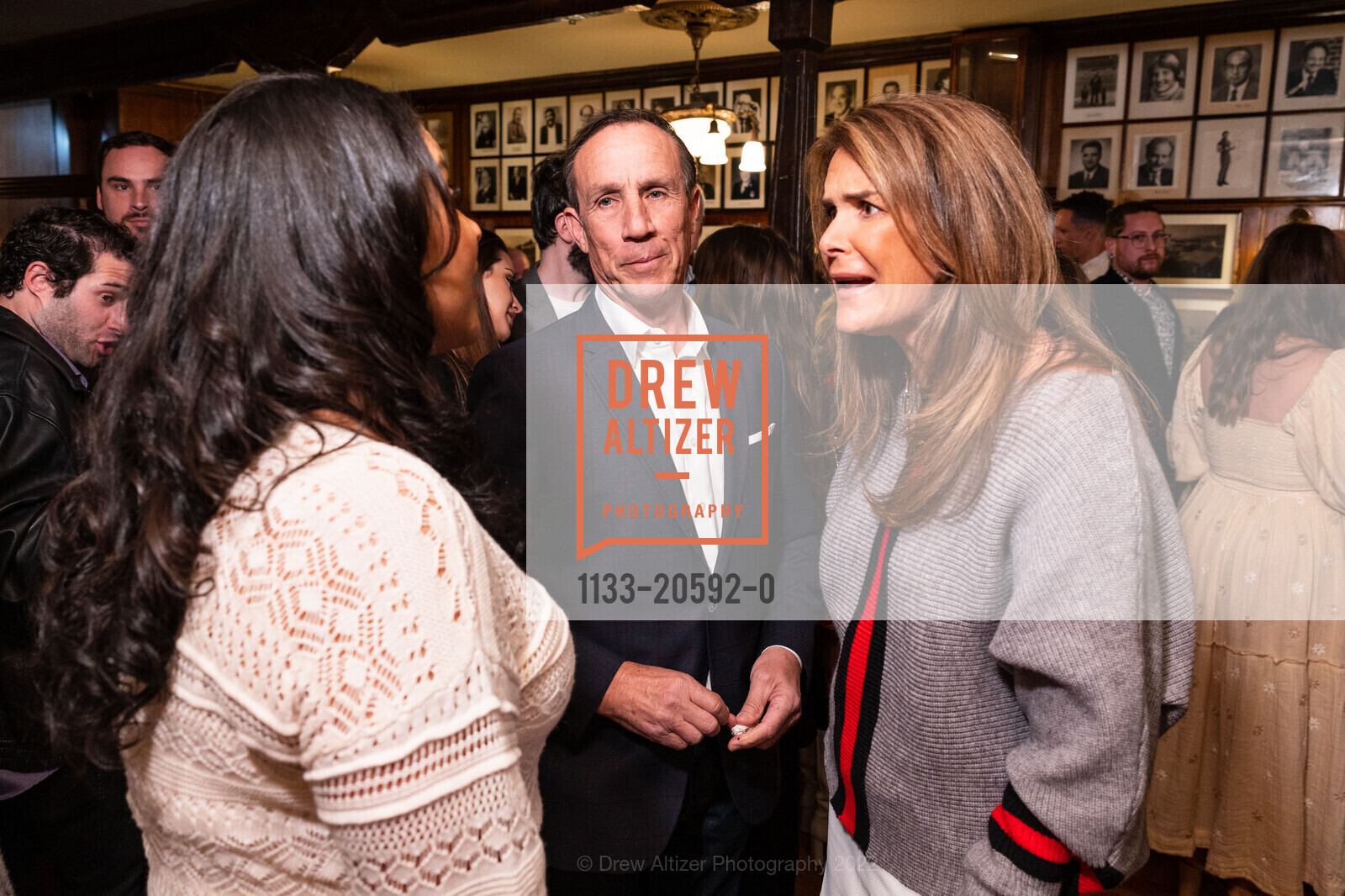 London Breed, Frank Connell, Jennifer Bronson, John Konstin Baby shower, John's Grill. 63 ellis street, February 27th, 2022, Photo #1133-20592-0 London Breed, Frank Connell, Jennifer Bronson, Photo #1133-20592-0