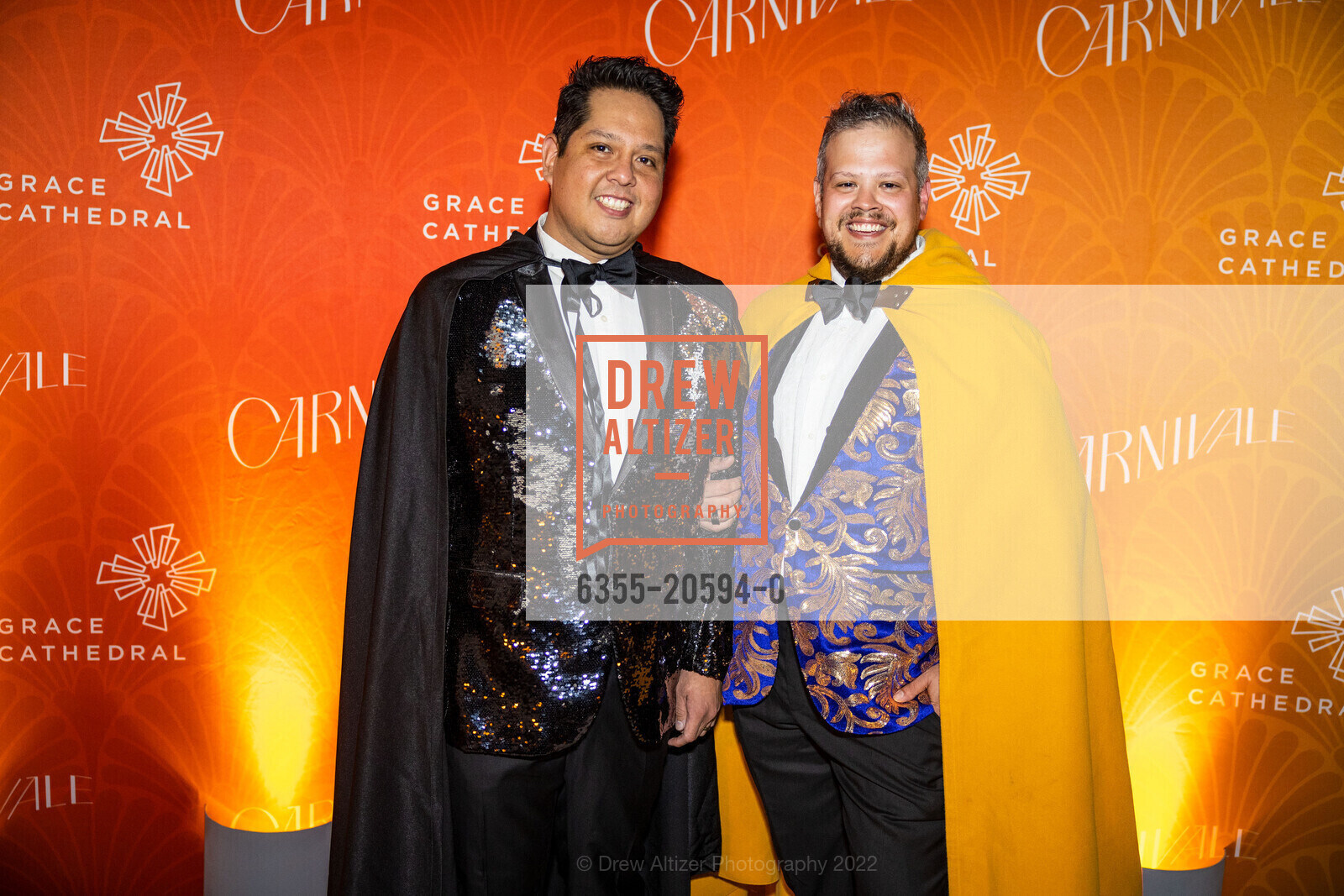 Jose Zamora, Brandon Joseph, Grace Cathedral 2022 Carnivale Gala, Grace Cathedral. 1100 California Street, March 1st, 2022, Photo #6355-20594-0 Jose Zamora, Brandon Joseph, Photo #6355-20594-0