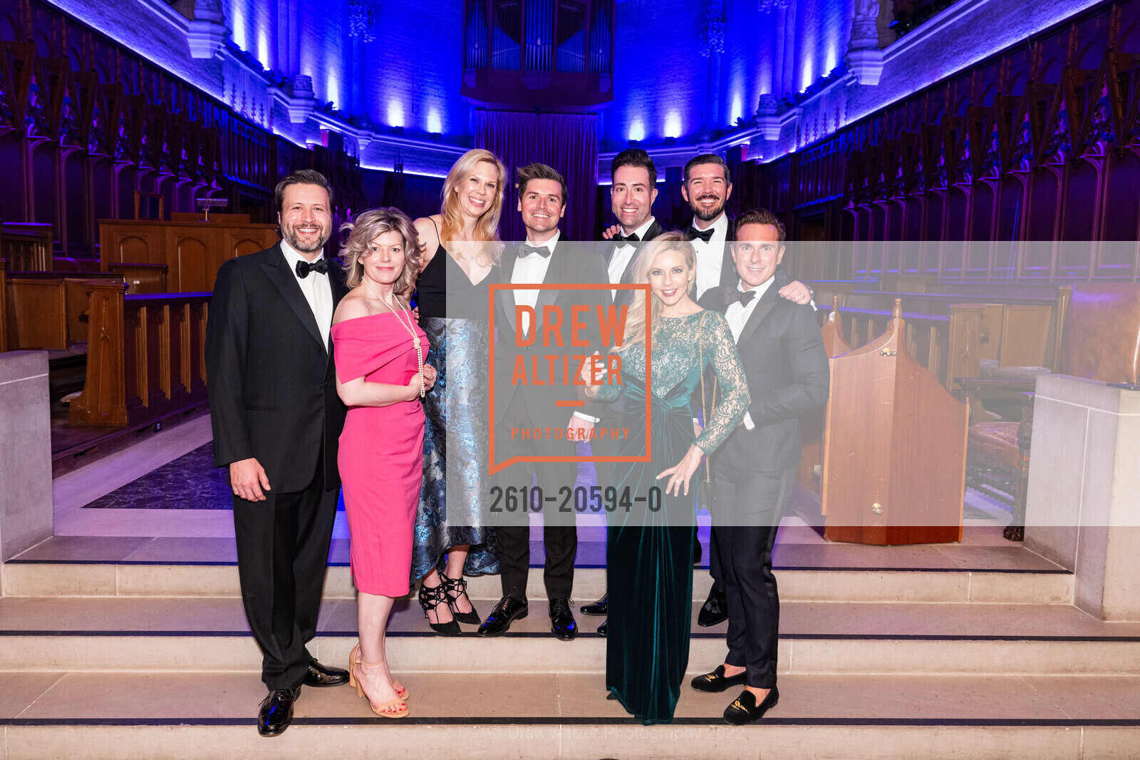 Eric Wickstrom, Allyssa Wickstrom, Rachelle Soderstrom, Edward Larkin, Michael Devitt, Melissa Lincks, Ryan Lincks, Sean Sullivan, Grace Cathedral 2022 Carnivale Gala, Grace Cathedral. 1100 California Street, March 1st, 2022, Photo #2610-20594-0 Eric Wickstrom, Allyssa Wickstrom, Rachelle Soderstrom, Edward Larkin, Michael Devitt, Melissa Lincks, Ryan Lincks, Sean Sullivan, Photo #2610-20594-0