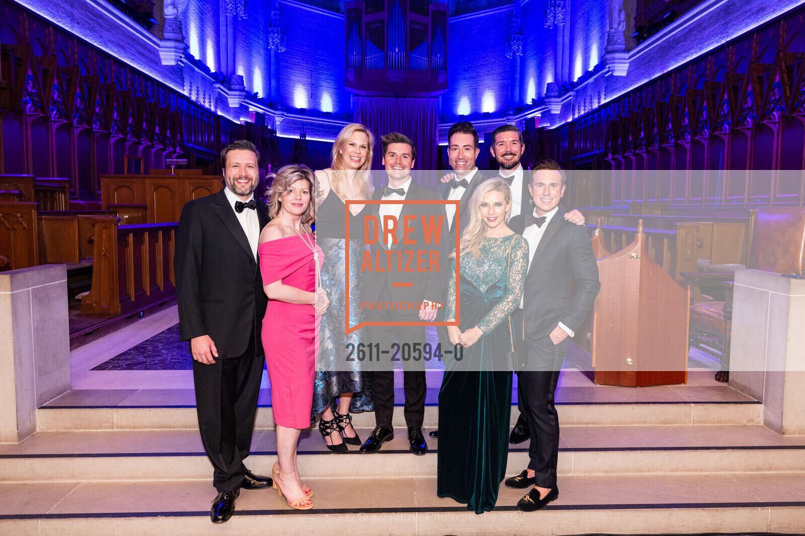 Eric Wickstrom, Allyssa Wickstrom, Rachelle Soderstrom, Edward Larkin, Michael Devitt, Melissa Lincks, Ryan Lincks, Sean Sullivan, Grace Cathedral 2022 Carnivale Gala, Grace Cathedral. 1100 California Street, March 1st, 2022, Photo #2611-20594-0 Eric Wickstrom, Allyssa Wickstrom, Rachelle Soderstrom, Edward Larkin, Michael Devitt, Melissa Lincks, Ryan Lincks, Sean Sullivan, Photo #2611-20594-0