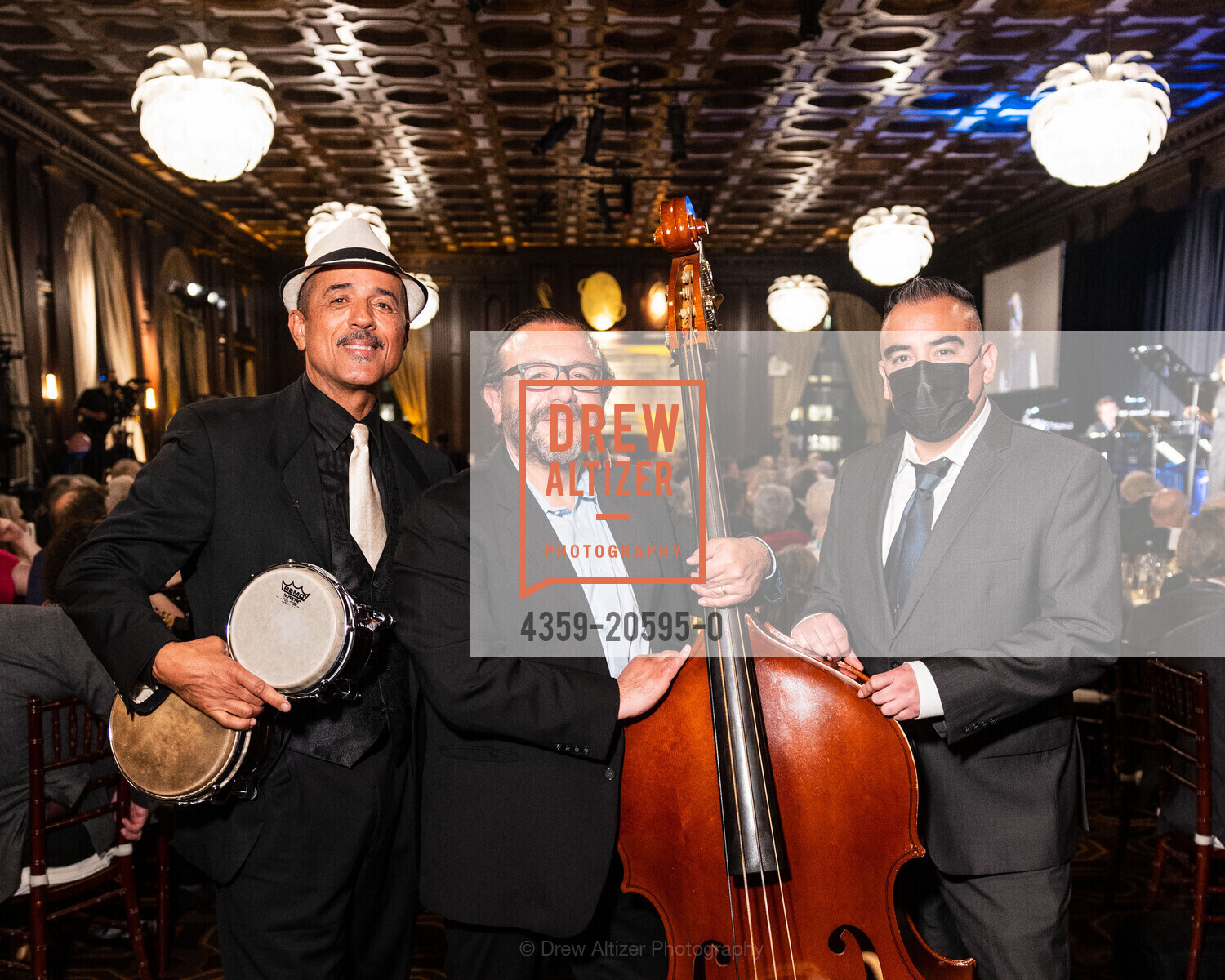 John Santos, Saul Sierra, Marco Díaz, Community Music Center Centennial Gala, The Julia Morgan Ballroomc. 465 California St, Photo #4359-20595-0 John Santos, Saul Sierra, Marco Díaz, Photo #4359-20595-0