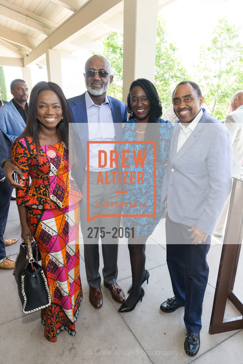 Aisha Oyebode, Gbenga Oyebody, Jackie Coplon Carson, Emmett Carson, 3rd Annual Culture Shifting Weekend Awards Brunch, Rosewood Sand Hill. 2825 Sand Hill Road, April 23rd, 2017, Photo #275-2061 Aisha Oyebode, Gbenga Oyebody, Jackie Coplon Carson, Emmett Carson, Photo #275-2061