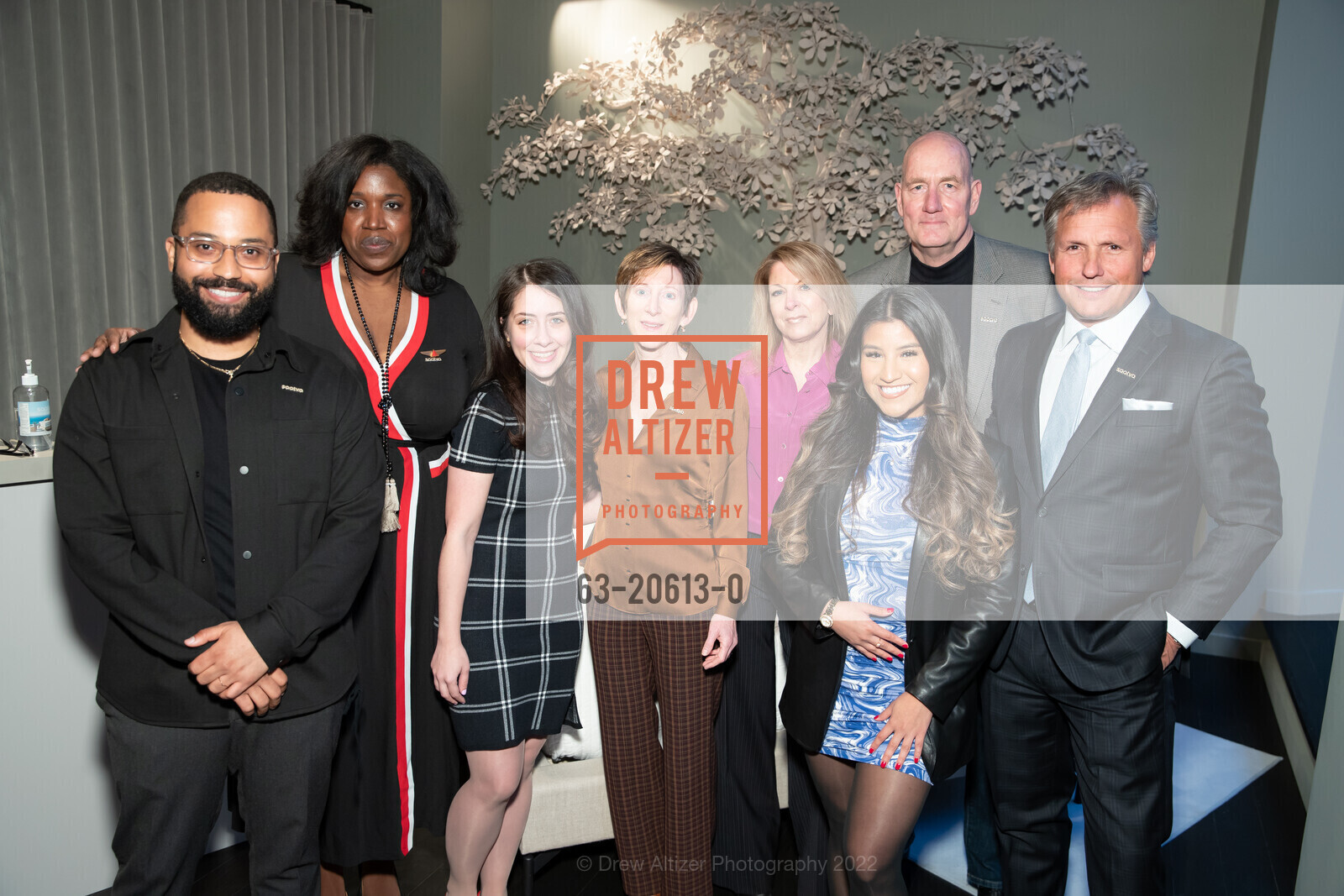 Akeem Pina, Shari Ajayi, Christina Heiser, Laura Goldstein, Laurie Clement, Gricelda Torres, Joe McCambley, Ron Rudzin, Saatva Store Grand Opening, Saatva. 128 Post St, March 10th, 2022, Photo #63-20613-0 Akeem Pina, Shari Ajayi, Christina Heiser, Laura Goldstein, Laurie Clement, Gricelda Torres, Joe McCambley, Ron Rudzin, Photo #63-20613-0