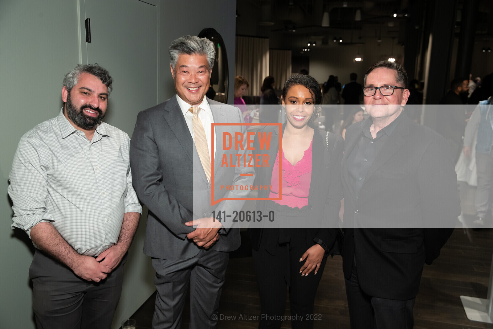 Daniel Herzstein, Rodney Fong, Somiah Handy, Scott Dunlop, Saatva Store Grand Opening, Saatva. 128 Post St, March 10th, 2022, Photo #141-20613-0 Daniel Herzstein, Rodney Fong, Somiah Handy, Scott Dunlop, Photo #141-20613-0