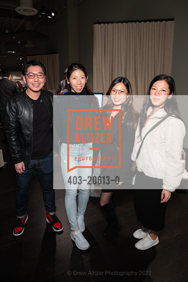 Charles Huang, Amy Liu, Chista Zhao, Leticia Zhao, Saatva Store Grand Opening, Saatva. 128 Post St, March 10th, 2022, Photo #403-20613-0 Charles Huang, Amy Liu, Chista Zhao, Leticia Zhao, Photo #403-20613-0