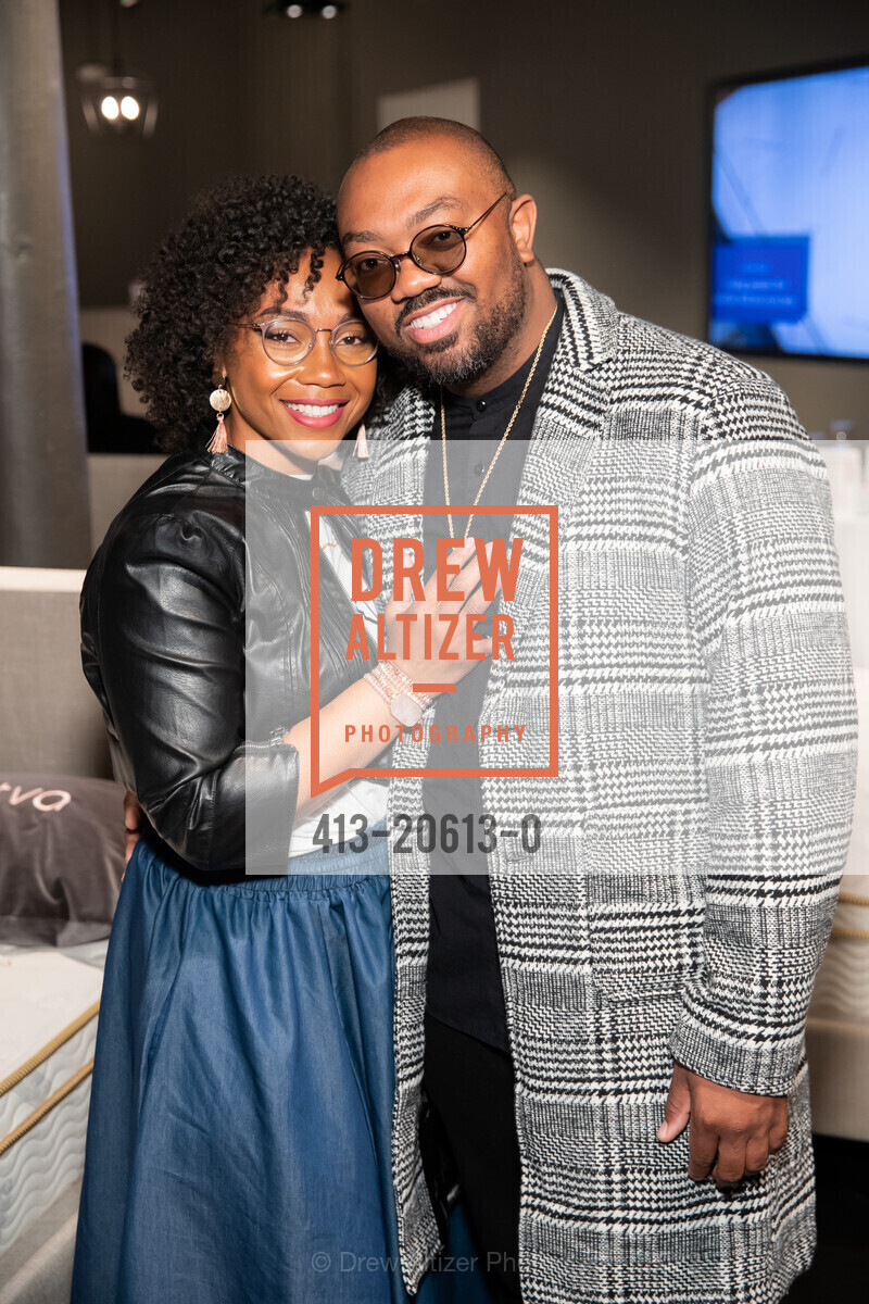 Elasha Racks, Bryan Simmons, Saatva Store Grand Opening, Saatva. 128 Post St, March 10th, 2022, Photo #413-20613-0 Elasha Racks, Bryan Simmons, Photo #413-20613-0