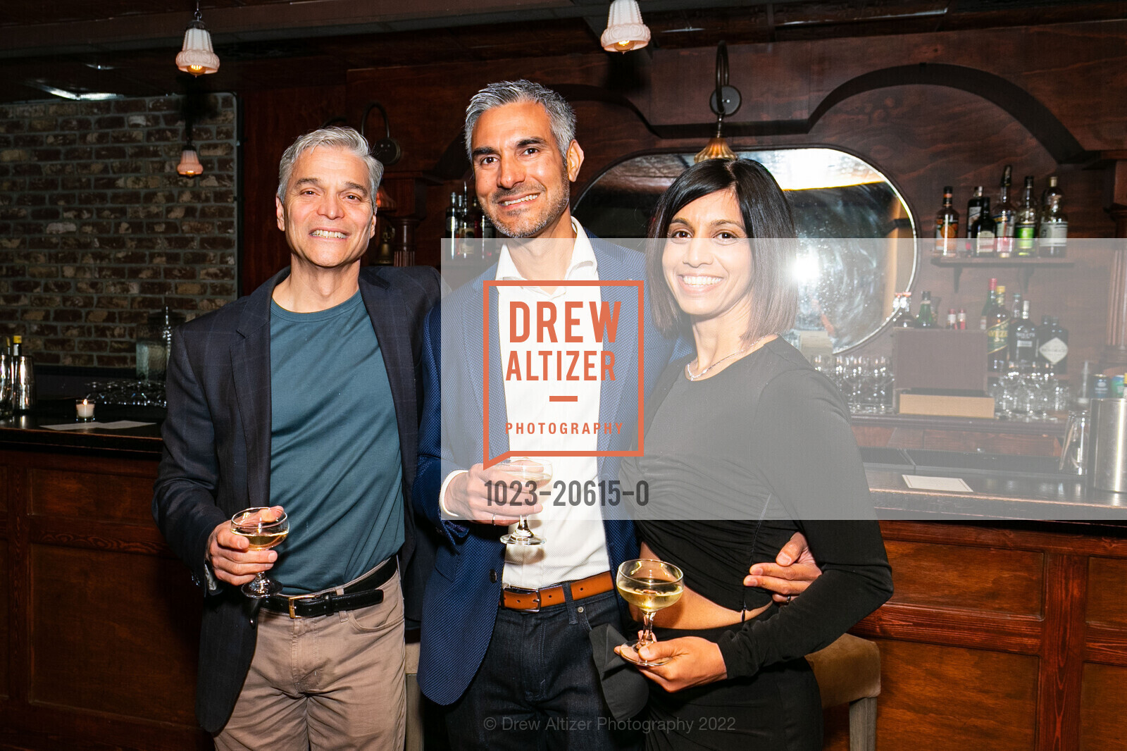 Ravi Mhatre, Arif Janmohamed, Zaileen Janmohamed, Nadir Shaikh's 50th, Speakeasy SF. 644 Broadway, March 12th, 2022, Photo #1023-20615-0 Ravi Mhatre, Arif Janmohamed, Zaileen Janmohamed, Photo #1023-20615-0