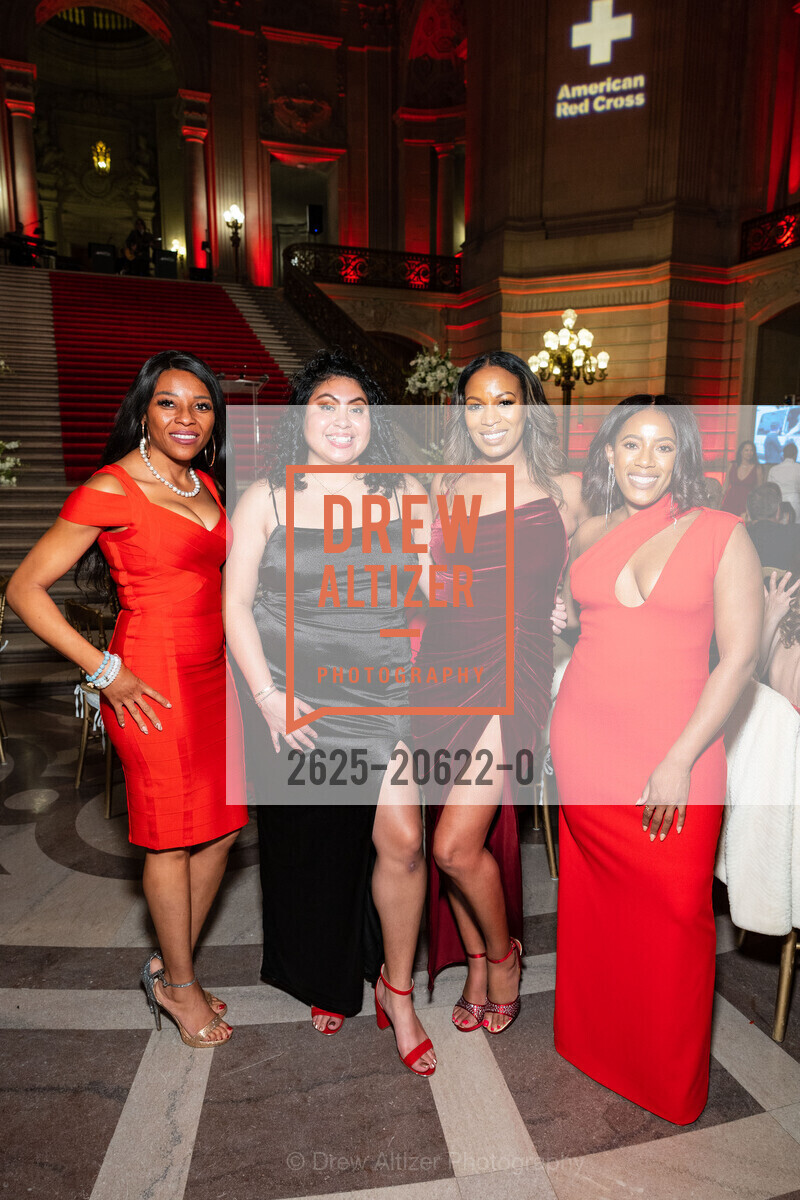 Gladys Ngwana, Emily Arevalo, Nichole Jordan, Misty Gaither, Red Cross hosts Heroes Unmasqued 2022, SF City Hall. 1 Dr Carlton B Goodlett Pl, Photo #2625-20622-0 Gladys Ngwana, Emily Arevalo, Nichole Jordan, Misty Gaither, Photo #2625-20622-0