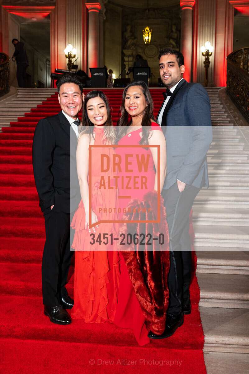Jerry Chen, Christy Kawai, Nisha Baxi, Neel Mehta, Red Cross hosts Heroes Unmasqued 2022, SF City Hall. 1 Dr Carlton B Goodlett Pl, Photo #3451-20622-0 Jerry Chen, Christy Kawai, Nisha Baxi, Neel Mehta, Photo #3451-20622-0
