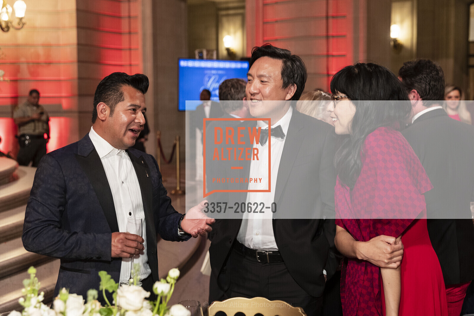 Juan Fernandez, Dale Kim, Leonor Montes de Oca, Red Cross hosts Heroes Unmasqued 2022, SF City Hall. 1 Dr Carlton B Goodlett Pl, Photo #3357-20622-0 Juan Fernandez, Dale Kim, Leonor Montes de Oca, Photo #3357-20622-0