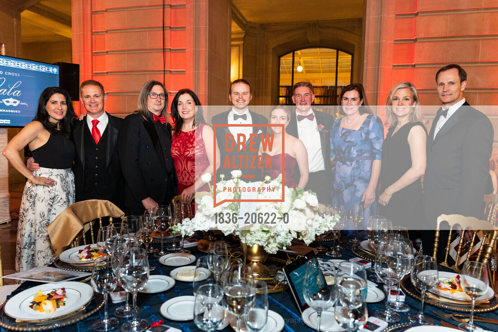 Paola Gonzalez, Paul Silva, Stuart Lyle, Donna Turner, John Cogswell, Shannon Cogswell, Robin Hayes, Patrick Hayes, Angela Hilt, Blake Reinhardt, Red Cross hosts Heroes Unmasqued 2022, San Francisco City Hall. 1 Dr Carlton B Goodlett Pl, March 19th, 2022, Photo #1836-20622-0 Paola Gonzalez, Paul Silva, Stuart Lyle, Donna Turner, John Cogswell, Shannon Cogswell, Robin Hayes, Patrick Hayes, Angela Hilt, Blake Reinhardt, Photo #1836-20622-0