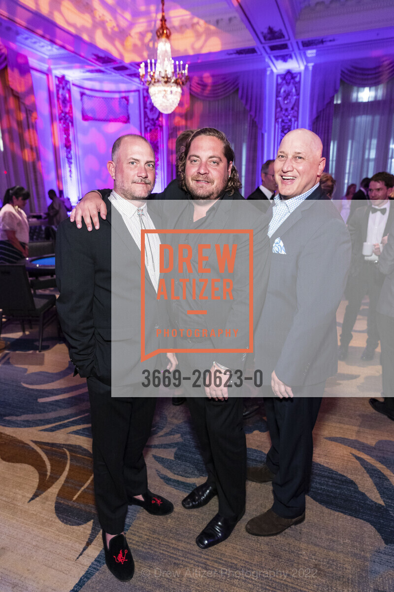 Robert Polacek, Ryan Pendleton, Brian Fenwick, Dress for Success San Francisco's Casino Royale Gala, Palace Hotel. 2 New Montgomery St, March 18th, 2022, Photo #3669-20623-0 Robert Polacek, Ryan Pendleton, Brian Fenwick, Photo #3669-20623-0