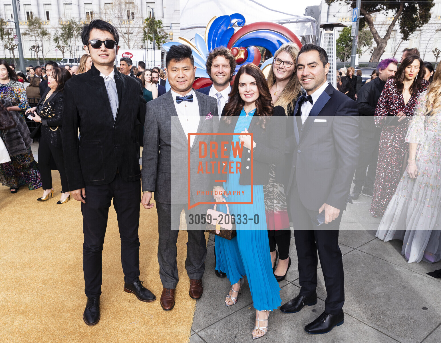 Jim Shi, Rocky Yu, Jeremy Glassenberg, Eliza Kim, Lisa Goodman, Roham Solasi, San Francisco Ballet 2022 Season Gala, War Memorial Opera House. 301 Van Ness Ave, Photo #3059-20633-0 Jim Shi, Rocky Yu, Jeremy Glassenberg, Eliza Kim, Lisa Goodman, Roham Solasi, Photo #3059-20633-0
