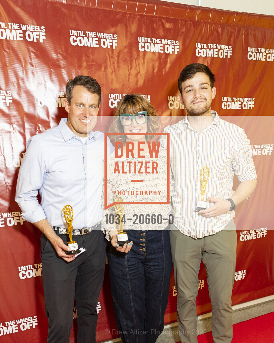 John Tarlton, Jenny Dearborn, Jack Tarlton, "Until The Wheels Come Off" film premiere, Menlo Labs. 1605 Adams Drive, April 9th, 2022, Photo #1034-20660-0 John Tarlton, Jenny Dearborn, Jack Tarlton, Photo #1034-20660-0
