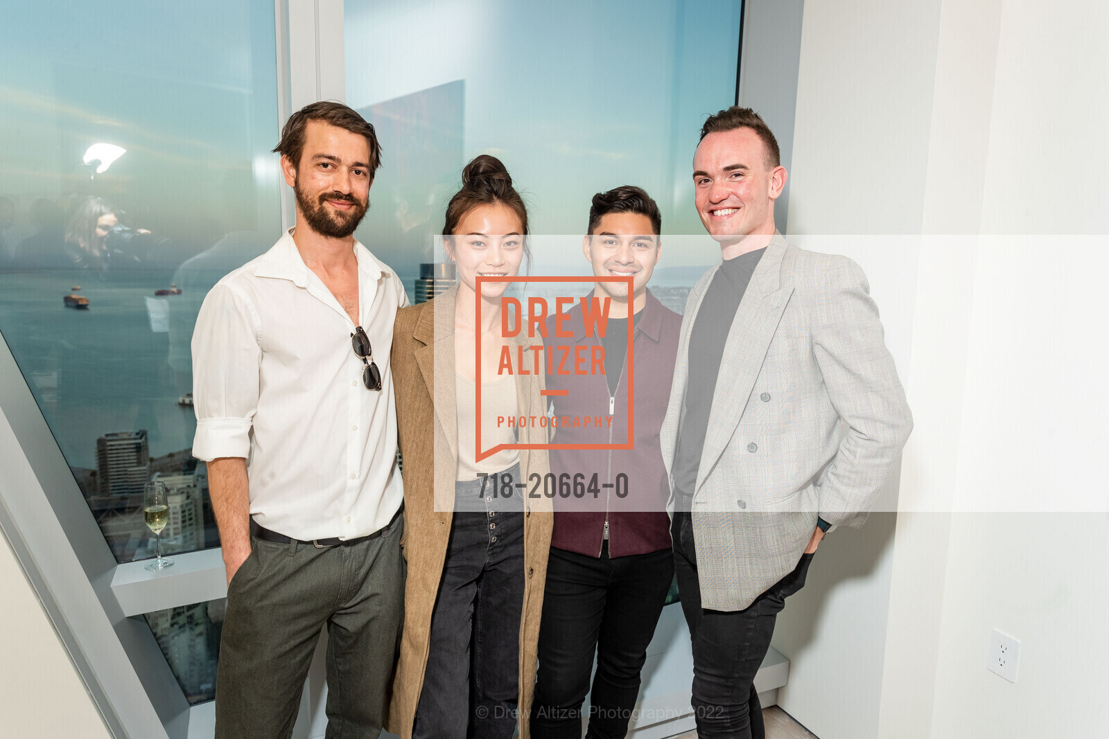 Lucas Hancock, Leanne Wu, Marlon Gutierrez, Bradley Marsh, KACE. Premiere Exhibition at Gallery 181, Gallery 181. 181 Fremont St, April 7th, 2022, Photo #718-20664-0 Lucas Hancock, Leanne Wu, Marlon Gutierrez, Bradley Marsh, Photo #718-20664-0