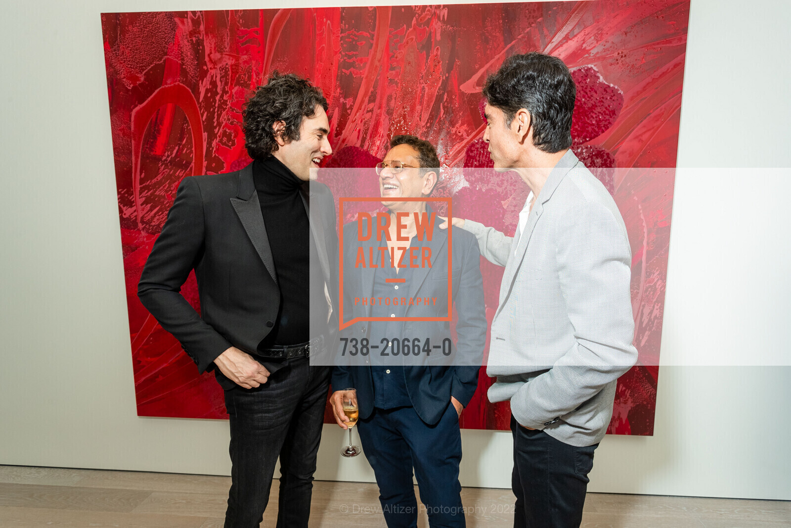 Alexander Yulish, Naeem Khan, Evan Strauss, KACE. Premiere Exhibition at Gallery 181, Gallery 181. 181 Fremont St, April 7th, 2022, Photo #738-20664-0 Alexander Yulish, Naeem Khan, Evan Strauss, Photo #738-20664-0