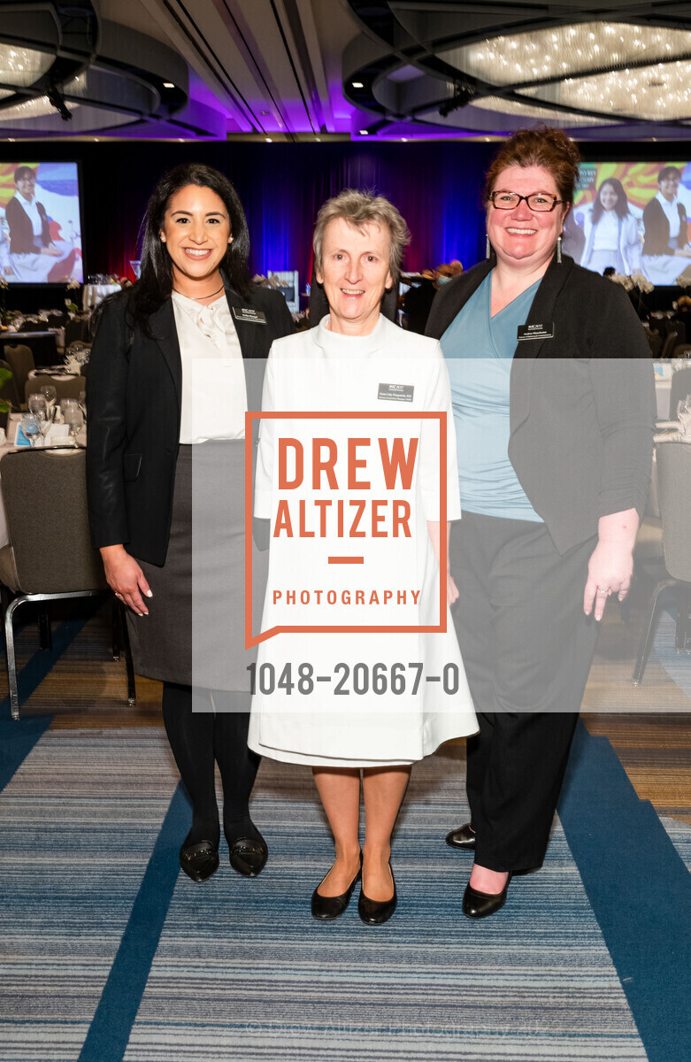 Erika Rangel, Sister Lily Fitzpatrick, Andrea Manchester, ICA Cristo Rey Academy Annual Business Lunch, Hyatt Regency San Francisco. 5 Embarcadero Ctr, April 13th, 2022, Photo #1048-20667-0 Erika Rangel, Sister Lily Fitzpatrick, Andrea Manchester, Photo #1048-20667-0
