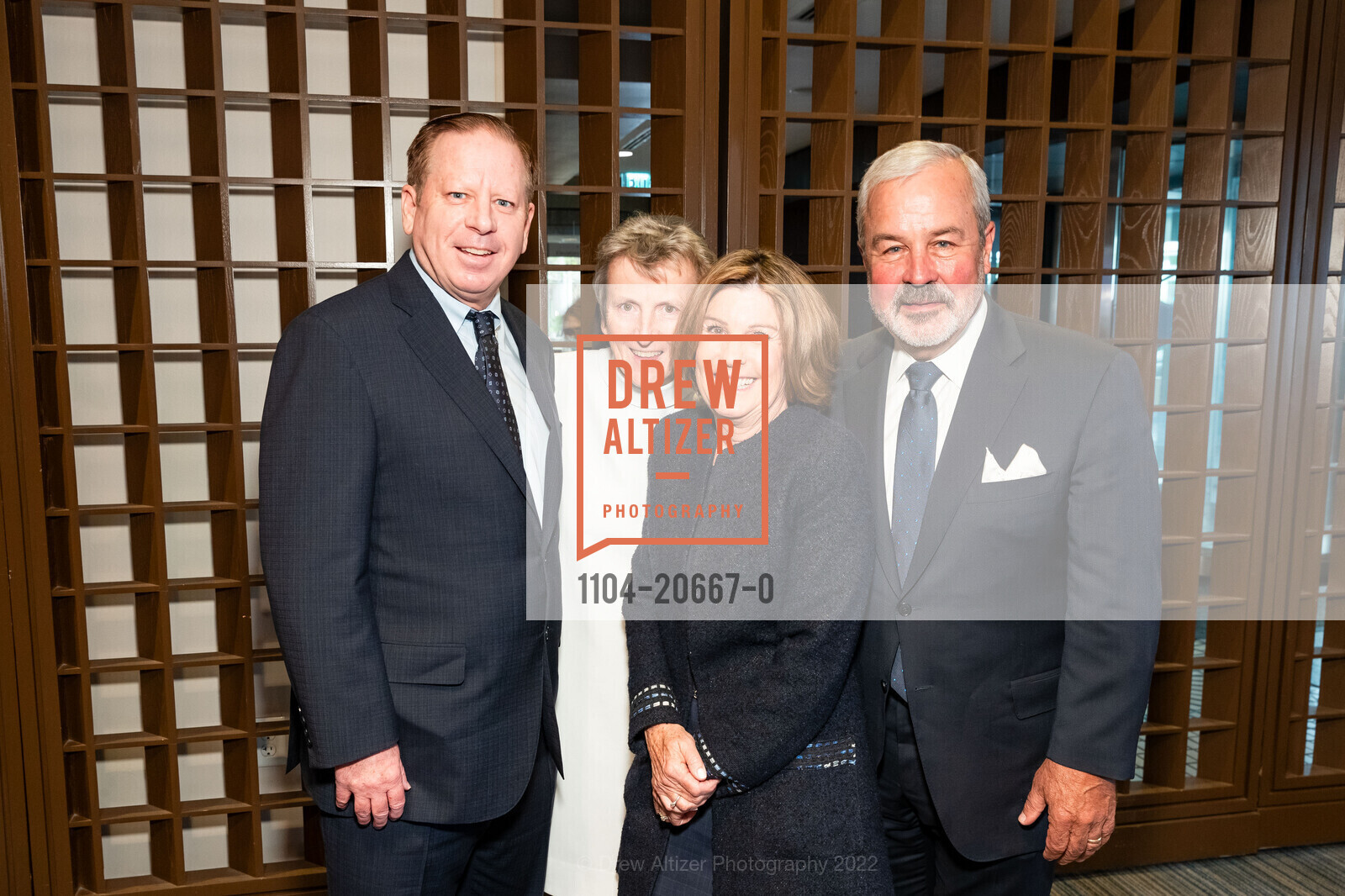 John Ring, Sister Lily Fitzpatrick, Mary Lawson, George Lawson, ICA Cristo Rey Academy Annual Business Lunch, Hyatt Regency San Francisco. 5 Embarcadero Ctr, April 13th, 2022, Photo #1104-20667-0 John Ring, Sister Lily Fitzpatrick, Mary Lawson, George Lawson, Photo #1104-20667-0