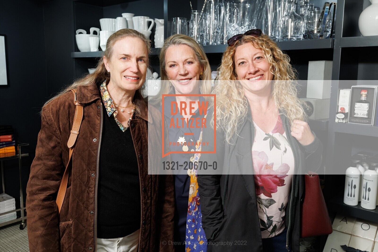 Shelley Marks, Suzanne Tucker, Jenna Kaiser, Hudson Grace Hosts Book Signing for INVENTING THE CALIFORNIA LOOK By Fred Lyon and Philip E Meza, Hudson Grace. 3350 Sacramento St, San Francisco, CA 94118, April 12th, 2022, Photo #1321-20670-0 Shelley Marks, Suzanne Tucker, Jenna Kaiser, Photo #1321-20670-0