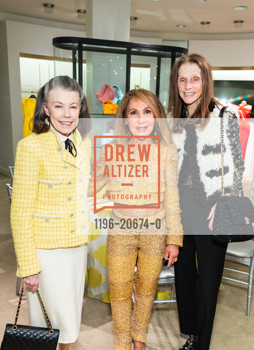 Suzanne McCloskey, Lana Yelman, Nicky Bourne, Neiman Marcus hosts Lisa Aiken Luncheon and Fashion Show, Neiman Marcus, Designer Apparel - Level 3. 150 Stockton St, April 21st, 2022, Photo #1196-20674-0 Suzanne McCloskey, Lana Yelman, Nicky Bourne, Photo #1196-20674-0