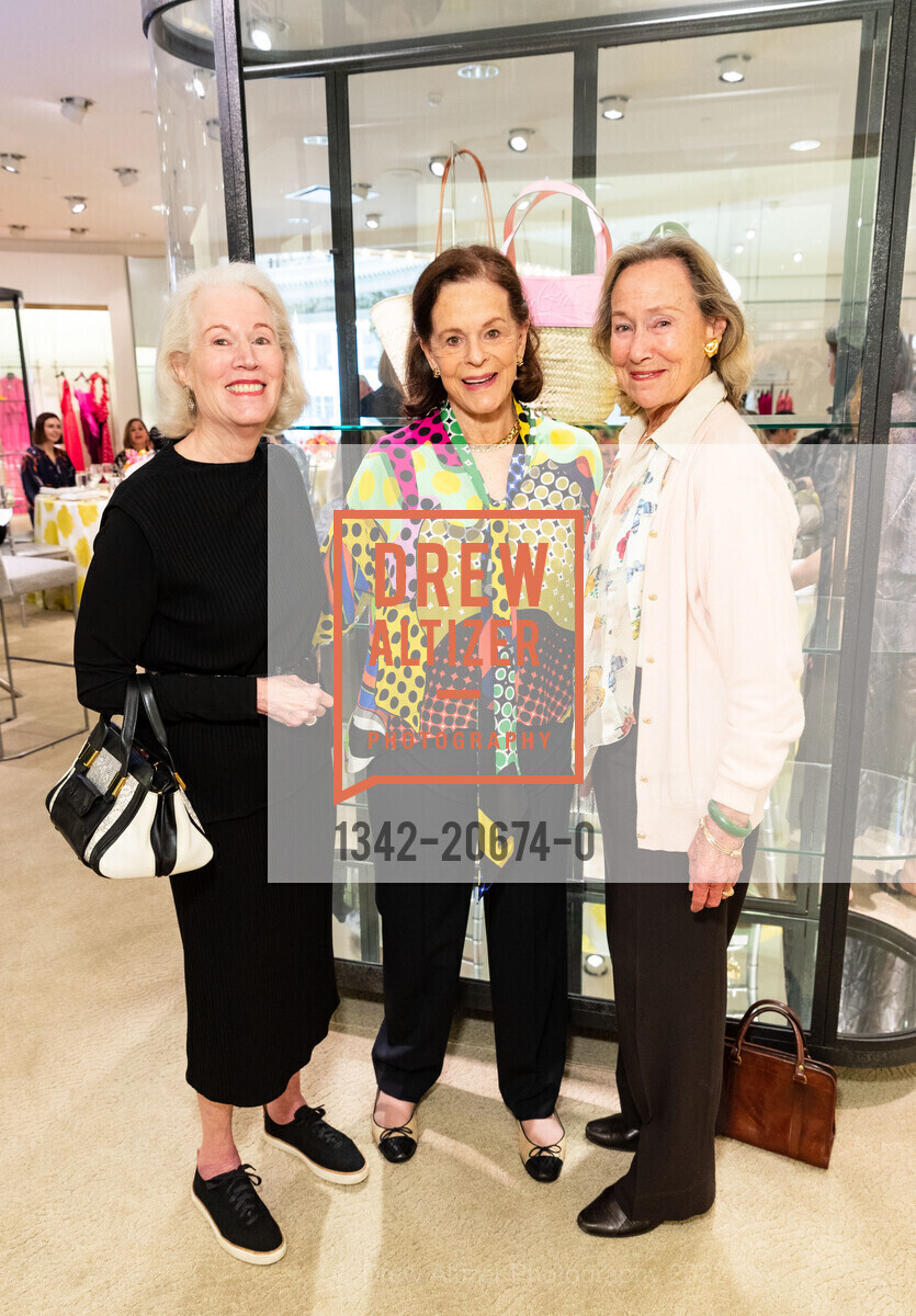 Linda Millard, Jill Kramer, Melanie Maier, Neiman Marcus hosts Lisa Aiken Luncheon and Fashion Show, Neiman Marcus, Designer Apparel - Level 3. 150 Stockton St, April 21st, 2022, Photo #1342-20674-0 Linda Millard, Jill Kramer, Melanie Maier, Photo #1342-20674-0