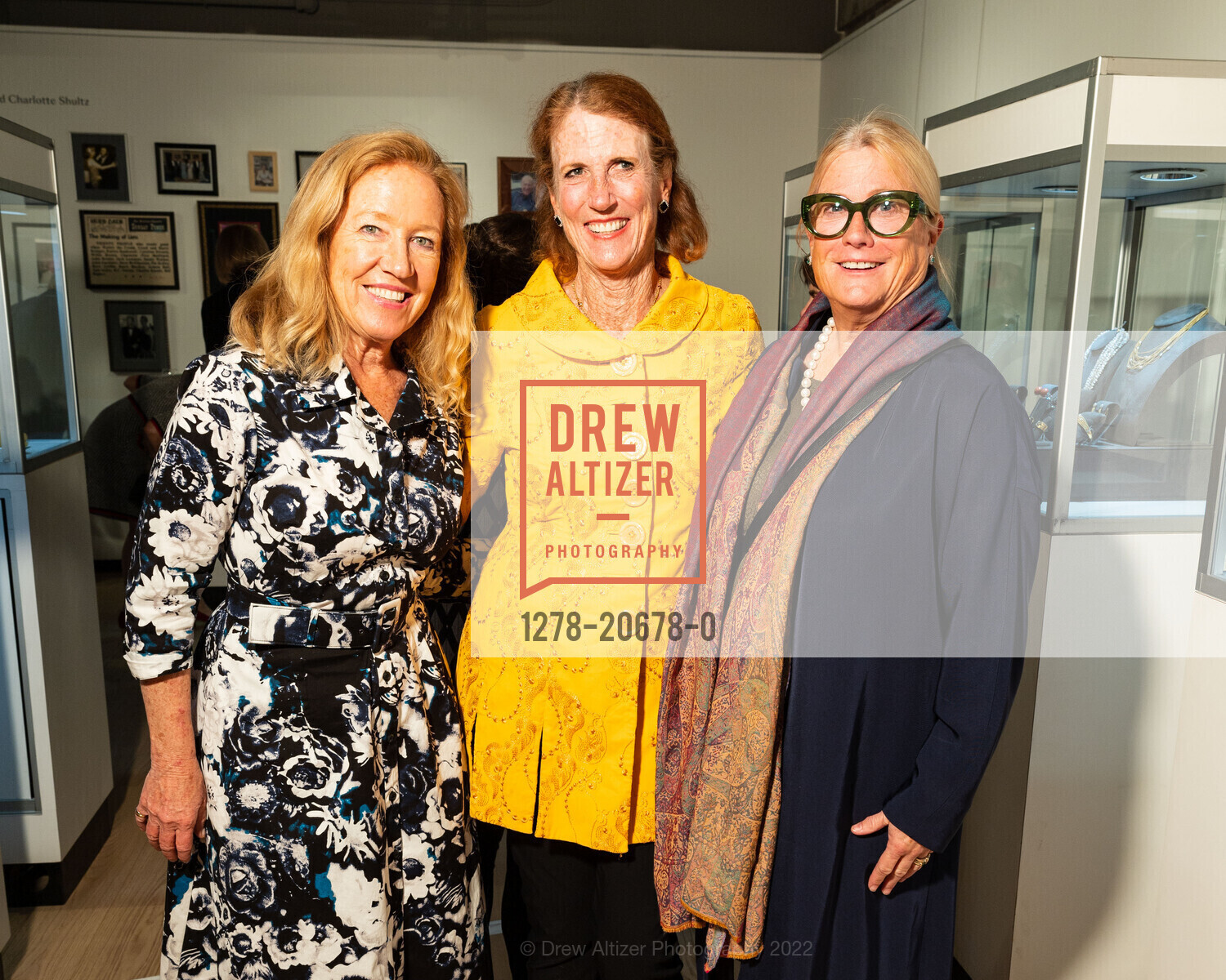 Sally Fay, Lucinda Chapman, Kathy Quist, A Preview of Jewelry from The Collection of George and Charlotte Shultz, 601 California Street. 601 California Street, April 19th, 2022, Photo #1278-20678-0 Sally Fay, Lucinda Chapman, Kathy Quist, Photo #1278-20678-0