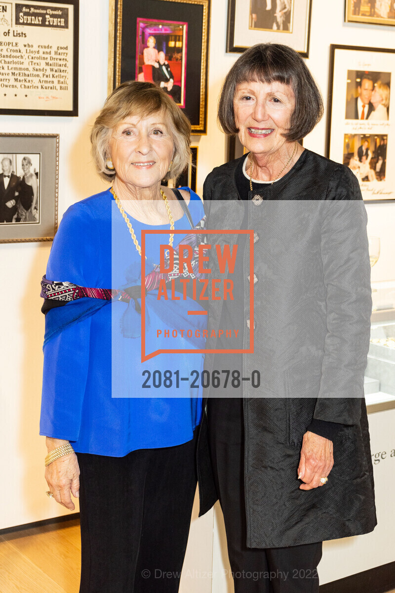 Janet Minar, Teresa Callan, A Preview of Jewelry from The Collection of George and Charlotte Shultz, 601 California Street. 601 California Street, April 19th, 2022, Photo #2081-20678-0 Janet Minar, Teresa Callan, Photo #2081-20678-0