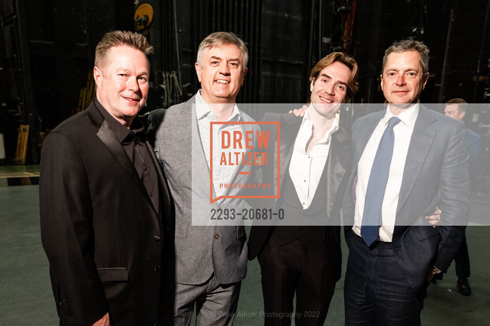 Mikko Nissinen, Martin West, Joseph Walsh, Bruce Sansom, SF Ballet Celebration of Helgi Tomasson, San Francisco War Memorial and Performing Arts Center. 301 Van Ness Ave San Francisco, April 24th, 2022, Photo #2293-20681-0 Mikko Nissinen, Martin West, Joseph Walsh, Bruce Sansom, Photo #2293-20681-0