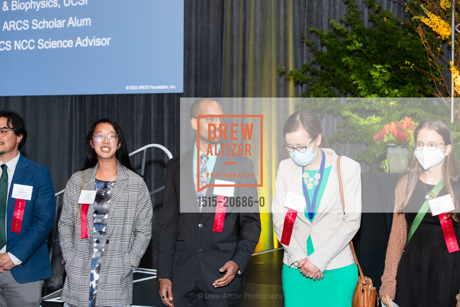 Jose Dinneny, Julie Chang, Kevin Aris, Katie Antilla, Anna Makar-Limanovna, ARCS NCC An Affair to Remember, Celebrating Scholar Advancements in Science, Palace of Fine Arts. 3601 Lyon Street, Photo #1515-20686-0 Jose Dinneny, Julie Chang, Kevin Aris, Katie Antilla, Anna Makar-Limanovna, Photo #1515-20686-0