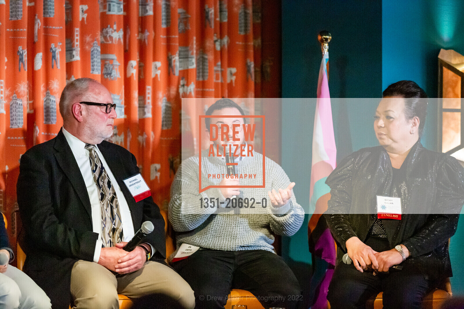 Michael Armentrout, JM Jaffe, Nicky Calma, Saint Francis Hospital's GENDER CARE SF, The Battery SF. 717 Battery St, April 29th, 2022, Photo #1351-20692-0 Michael Armentrout, JM Jaffe, Nicky Calma, Photo #1351-20692-0