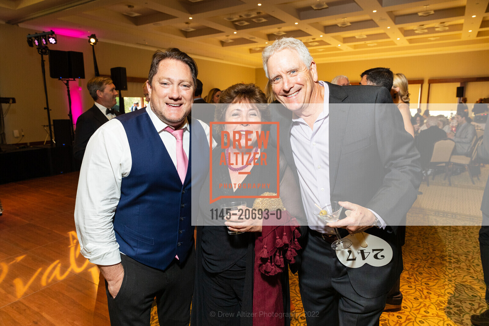 Liam Mayclem, Carie Harris, David Wilson, Marin Valentine’s Ball, 333 Biscayne Dr. 333 Biscayne Dr, April 29th, 2022, Photo #1145-20693-0 Liam Mayclem, Carie Harris, David Wilson, Photo #1145-20693-0