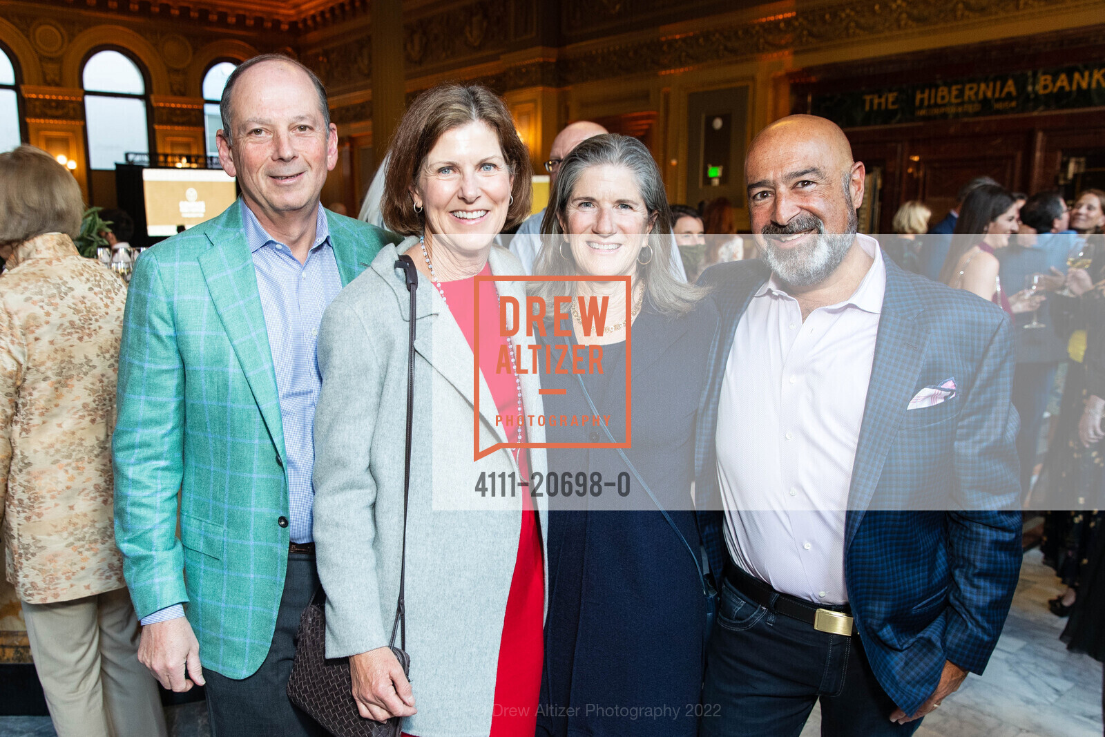Tom Feldstein, Julie Feldstein, Adriana Gores, John Lamm, Compass Family Services Spring Benefit, The Hibernia. 1 Jones St, May 3rd, 2022, Photo #4111-20698-0 Tom Feldstein, Julie Feldstein, Adriana Gores, John Lamm, Photo #4111-20698-0