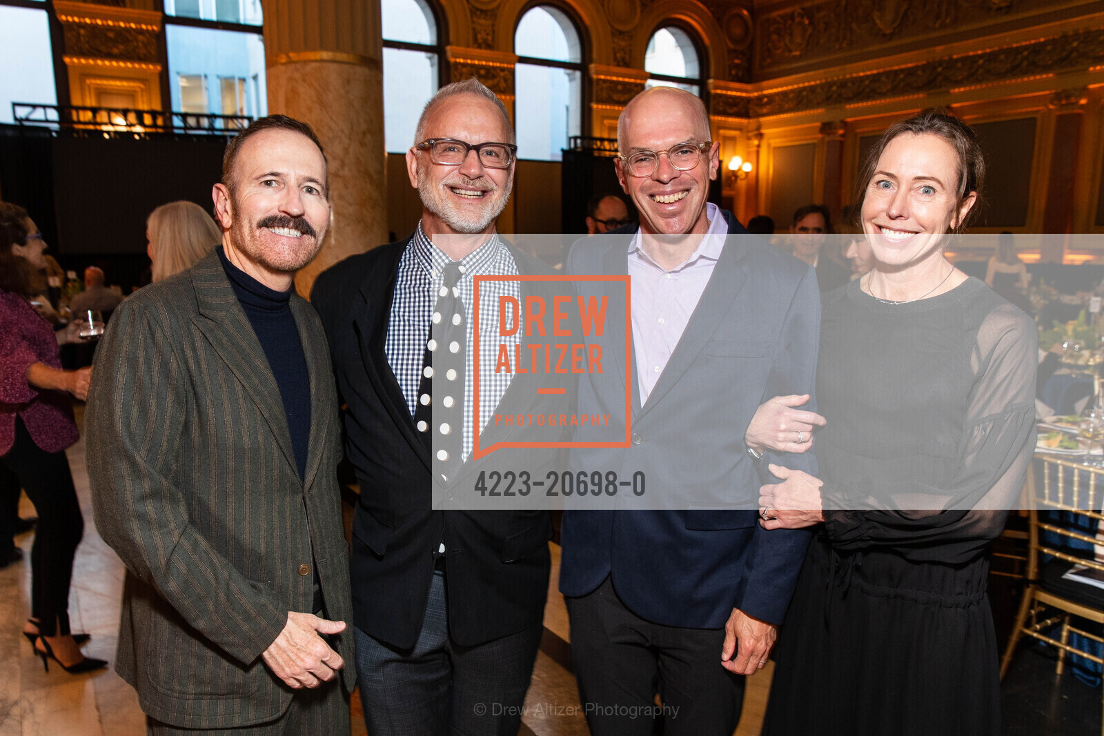 John Leonard, Scott Walton, Ross Sappenfield, Laura Brugger, Compass Family Services Spring Benefit, The Hibernia. 1 Jones St, Photo #4223-20698-0 John Leonard, Scott Walton, Ross Sappenfield, Laura Brugger, Photo #4223-20698-0