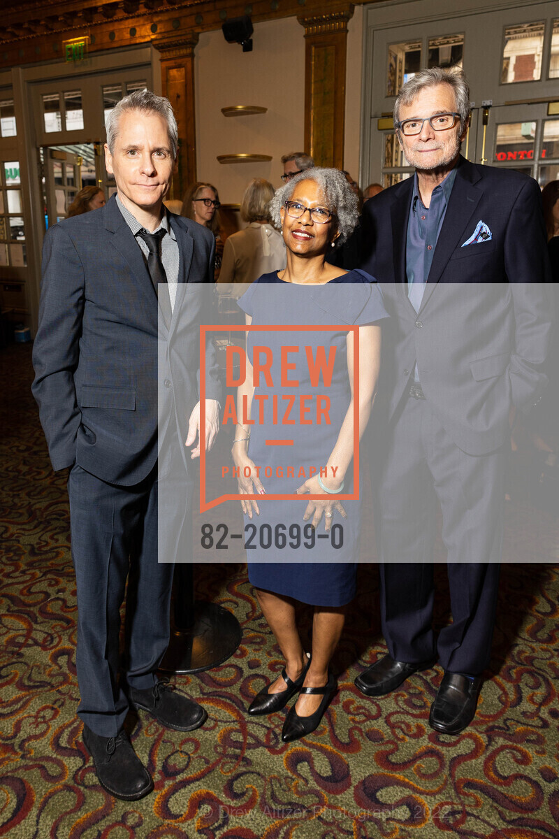 Bruce Norris, Carla Riemer, John Procaccino, A.C.T.'s Producer Circle Dinner, American Conservatory Theater. 15 Geary St, San Francisco, May 4th, 2022, Photo #82-20699-0 Bruce Norris, Carla Riemer, John Procaccino, Photo #82-20699-0