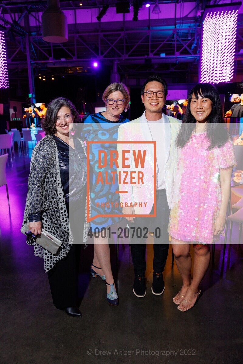 Gina Roccanova, Anne Jennings, Gordon Tam, Rita Tan, Exploratorium's Party at the Piers, Exploratorium. Pier 15, May 6th, 2022, Photo #4001-20702-0 Gina Roccanova, Anne Jennings, Gordon Tam, Rita Tan, Photo #4001-20702-0
