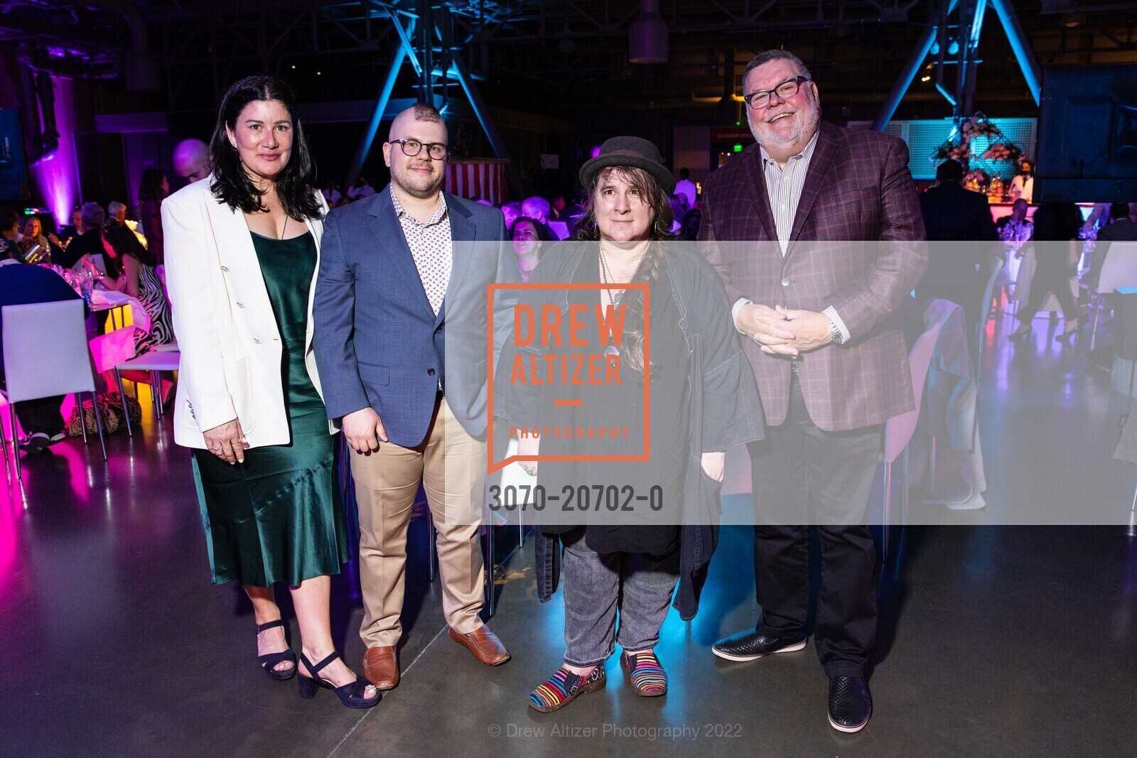 Jennifer Van Natta, Frank Holzschuh, Kim Shuck, Andrew Lloyd, Exploratorium's Party at the Piers, Exploratorium. Pier 15, May 6th, 2022, Photo #3070-20702-0 Jennifer Van Natta, Frank Holzschuh, Kim Shuck, Andrew Lloyd, Photo #3070-20702-0