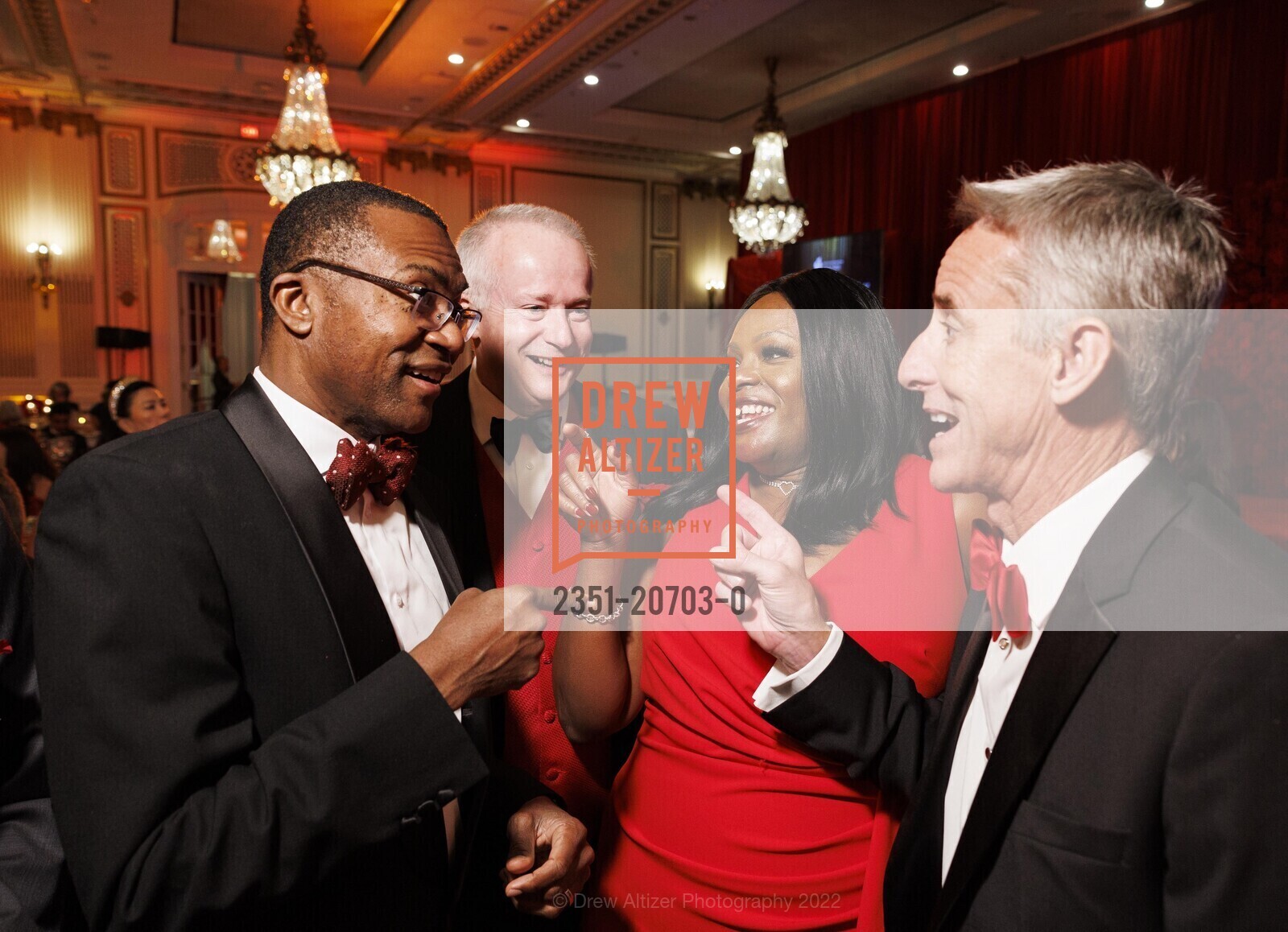 Eldrin Lewis, Bob Harrington, Michelle Albert, Ken Mahaffey, The HEART BALL Benefiting The American Heart Association, Palace Hotel. 2 New Montgomery St, May 7th, 2022, Photo #2351-20703-0 Eldrin Lewis, Bob Harrington, Michelle Albert, Ken Mahaffey, Photo #2351-20703-0